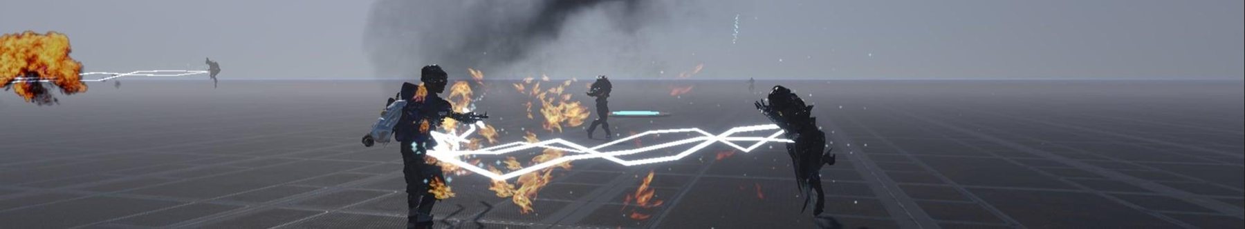 Team deathmatch with lightning guns, fire and smoke