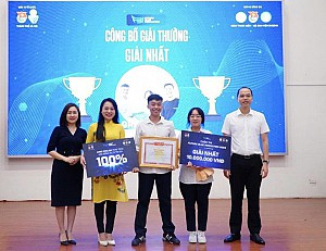 Ý tưởng thuyền vớt rác bằng AI của học sinh Hà Nội thắng giải 'Future Blue Innovation 2023'